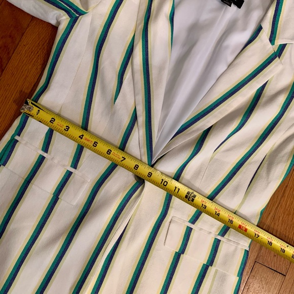 Halogen Nordstrom ladies striped cotton blend blazer Sophisticated & sexy XS - Picture 7 of 8